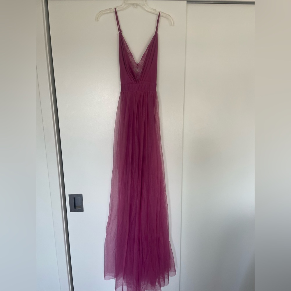 luxxel magenta tulle dress